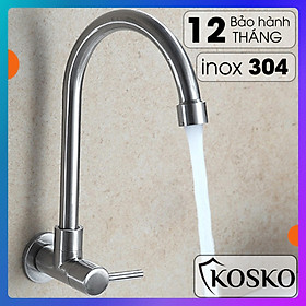 Mua Vòi nước rửa chén bát xoay 360 độ  vòi nước inox 304 gắn tường 1 đường nước lạnh (bảo hành 12 tháng)