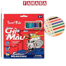 Hộp 24 Bút Chì Màu Woodfree Fantasy Wariors - Smart Kids CP26