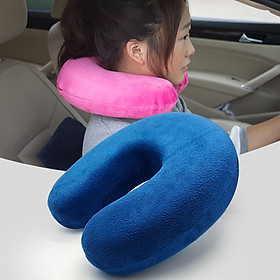 Mua Gối chữ U kê cổ chống đau mỏi vai gáy dùng cho văn phòng du lịch vải nhung mềm mịn nhiều màu dễ thương cute