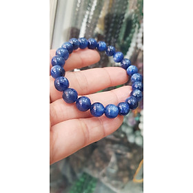 Vòng tay nữ đá  kyanite tự nhiên cao cấp hay đá Sapphire nước xanh dương Đậm bóng đẹp 8,5mm nữ mệnh Thủy mệnh Mộc đeo ạ