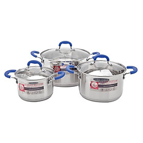 Mua Bộ Nồi Inox Smartcook 3 Chiếc Cỡ 16 - 20 - 24 cm SMR3