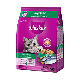 Thức Ăn Cho Mèo Whiskas Adult 1+ Years Vị Cá Ngừ 3kg/Túi