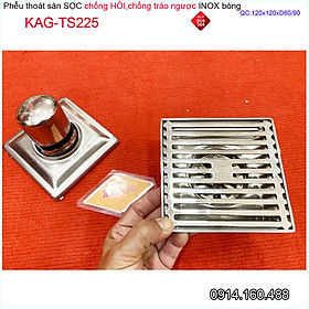 Mua Phễu thoát nước inox 304 KAG-TS225 mặt 12x12 cm D60-90  Ga thoát sàn nhà tắm cao cấp con thỏ chống hôi thiết kế đẹp tiện dụng siêu bền