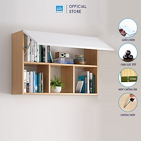 Mua Tủ Sách Văn Phòng Treo Tường 3 Ngăn Có Cánh SIB DECOR