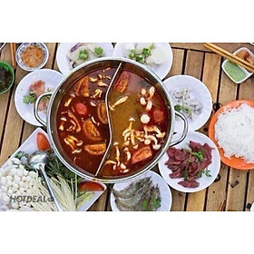Mua Nồi lẩu 2 ngăn bằng inox tiện dụng loại 30cm