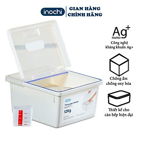 Mua Thùng Đựng Gạo -thông minh Cao Cấp INOCHI Sendai 12 KG Nắp Nhựa Kháng Khuẩn Chống Ẩm cao cấp tiêu chuẩn nhật Chính hãng