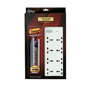 Mua Ổ cắm điện  Calibra 8 Ổ 1 Công Tắc 4000W CSU-8K1A  an toàn  siêu chịu tải / Hàng chính hãng