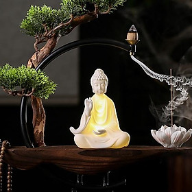 Tượng Phật Gốm A Di Đà Phát Quang Trang Trí Thiền Xe Ô Tô Phòng Khách