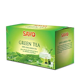 Trà Xanh SAVO Green Tea - Hộp 25 Gói x 2g