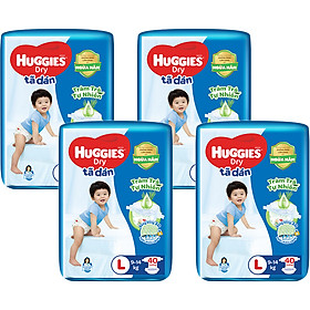 Combo 4 Tã dán HUGGIES DRY JUMBO Tràm Trà