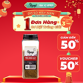 Tiêu Đen Xay Tự Nhiên Vipep Hũ Nhựa 500g