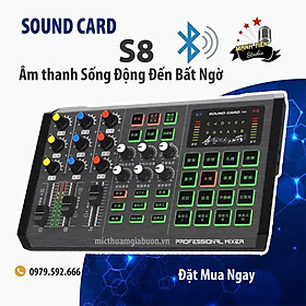 Mua Sound card Thu âm S8 Hát Karaoke Live tream Thu Âm Thế Hệ Mới Kết Nối BluetoothAuto Tune Đẳng Cấp