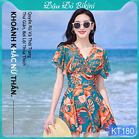 Bộ bơi liền thân nữ dáng váy quyến rũ, thun bơi đẹp co giãn 4 chiều thoáng mát, áo có sẵn gọng đệm, tôn dáng giấu bụng tốt | KT180