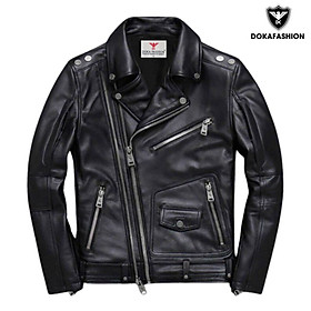 Áo khoác da nam Biker lót dù cao cấp ( Đen ) DK07