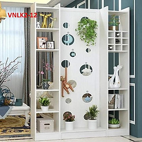 Mua Vách Ngăn Bình Phong Họa Tiết Hiện Đại ( 1 Vách 2 Kệ) VNLK2-12- Nội thất lắp ráp