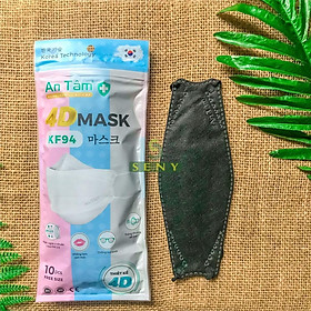 Combo 5 túi khẩu trang kf94d 4d mask Hàn Quốc 4 lớp kháng khuẩn ngăn bụi mịn thông thoáng An Tâm túi gồm10 cái_x5AT4DO