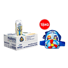 Thùng 24 hộp pha sẵn Nutren Junior 200ml/hộp cho trẻ từ 1-10 tuổi tăng trưởng 3 chuẩn: Thế chất, Đề kháng, Tư duy - Tặng túi đeo chéo máy bay