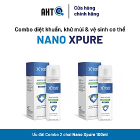 CHAI XỊT DIỆT KHUẨN, KHỬ KHUẨN, KHỬ MÙI NANO XPURE NANO BẠC AHT CORP100ML