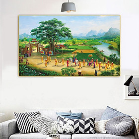 Tranh Treo Tường Tráng Gương PVC-DQ Họa Tiết Phong Cảnh Việt Nam Mộc Mạc Trang Trí Phòng Khách Lịch Sự Sang Trọng