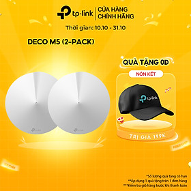 Bộ Phát Wifi Mesh TP-Link Deco M5 (2-pack)  Băng Tần Kép MU-MIMO AC1300 - Hàng Chính Hãng