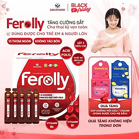 (Mẫu mới) Ống Uống Ferolly Dân Khang Bổ Sung Sắt, Cải Thiện Tình Trạng Thiếu Máu Cho Mẹ Bầu Và Em Bé