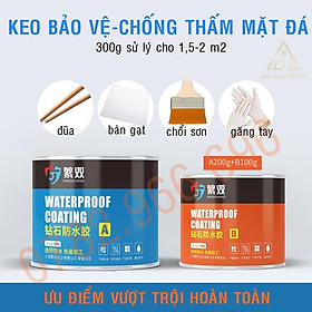 Mua Keo chống thấm 2 thành phần trong suốt sử lý chống thấm mặt sàn nhà vệ sinh  quét bảo vệ gạch men