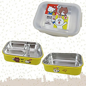 Hộp đựng cơm cách nhiệt thép không gỉ Hello Kitty x Line Friends