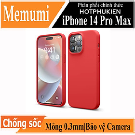 Ốp lưng silicon case cho iPhone 14 Pro Max (6.7 inch) siêu mỏng 0.3mm chống bám bẩn hiệu Memumi Liquid mặt lưng siêu mềm mịn, có gờ bảo vệ camera - hàng nhập khẩu