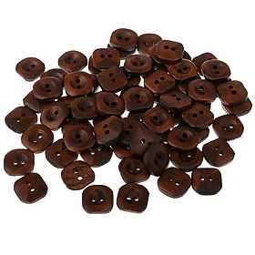 100pcs Wooden Square 2 Holes Buttons for Sewing Clothing Buttons Repair 13mm