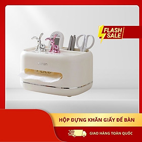 Mua Hộp Đựng Giấy Ăn Để Bàn GonQin Cao Cấp - Có Ngăn Để Đồ Đa Năng  Chất Liệu Nhựa ABS An Toàn Khi Sử Dụng