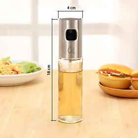 Bình Thủy Tinh Đựng Và Phun Xịt Dầu Ăn, Dấm, Nước Mắm Cho Các Món Nướng, Xào Với Nắp Inox - Hàng Chất Lượng