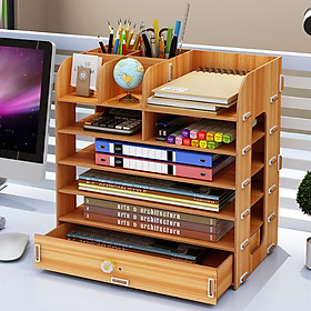 Kệ tài liệu sách báo để bàn làm việc tặng kèm giá đỡ điện thoại hình thỏ - Hàng chính hãng