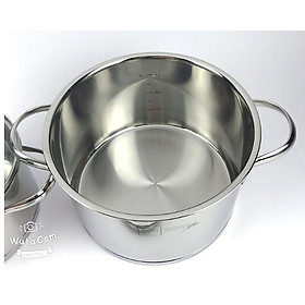 Bộ nồi inox 304 cao cấp FIVESTAR Plus quai oval kiểu Silit 5 món nắp kính