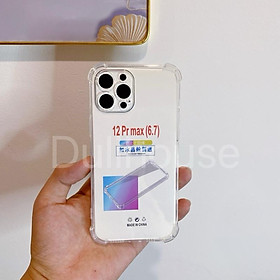 Ốp lưng cho IP 12 Promax - Nhựa dẻo - Trong suốt - Chống sốc - Bảo vệ điện thoại 