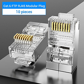 Đầu nối mạng Cat.6 Vention IDDR0-50 Đầu cắm mô-đun RJ45 Địa chỉ liên hệ mạ vàng Chất liệu PC Cat.6 UTP 50 miếng
