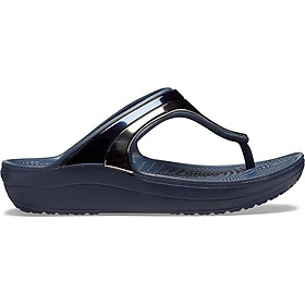 Dép Crocs Nữ Sloane MetalBlock Flip Multi 205357-4JD - Navy