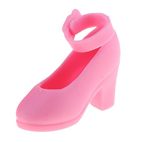 Lovely 1/6 Doll Shoes For Blythe  Doll Dress Up Block Heel Shoes Pink