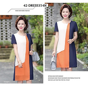 DRESS312-ĐẦM SUÔNG PHỐI MÀU QUÝ CÔ S-6XL