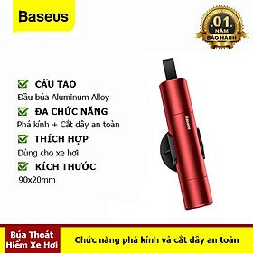 Hình ảnh Búa Phá Kính Xe Hơi Cắt Dây An Toàn Hàng Chính Hãng Baseus