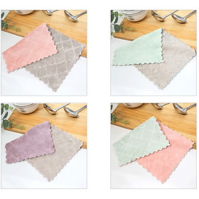 Khăn lau đa năng siêu thấm hút nước 2 mặt giúp vệ sinh nhà bếp (Màu sắc ngẫu nhiên) - 04 cái