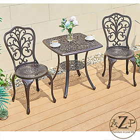 Mua Bộ Bàn Ghế Sân Vườn 60cm Ngoài Trời Outdoor Ban Công (100% Nhôm Đúc) Hàng Nhập Khẩu 100