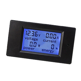 DC Voltmeter/Ammeter 4 in 1 LCD Digital Display Volt Current Power Meter