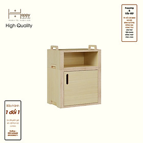 HAPPY FURNITURE , Gỗ tự nhiên , Tủ lưu trữ 1 cửa mở gỗ Plywood - GAMOR , TLT_025 , 45cm x 30cm x 58cm DxRxC