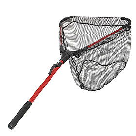 Folding Handle Fishing Landing Net Aluminum Extending Pole Ultra-Light 16'' Wide