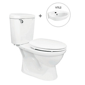 Mua Bàn cầu hai khối VI77+ Xịt VG826 + Chậu VTL2 (hoặc VTL3)
