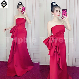 Đầm maxi body mặc cưới đi bàn nhẹ nhàng kèm bẹt vai rời TRIPBLE T DRESS - size S/M/L - MS208Y