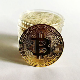 Đồng Xu Bitcoin Lưu Niệm Mạ Vàng Chất Lượng UNC