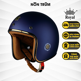Nón bảo hiểm 3/4 ROYAL M20C xanh mực nhám