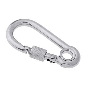 Spring Snap Clip Hook with Eyelet Carabiner Stainless Steel Key Ring Hooks for Outdoor Hiking Keychains