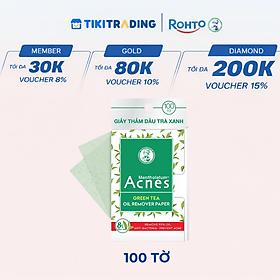 Giấy thấm dầu trà xanh Acnes Oil Remover Paper Green Tea 100 tờ